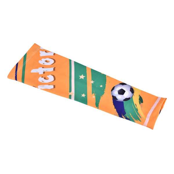Herr Sport Andningsbar Snabbtorkande Elastisk Kompression Långt Skyddande Armskydd (Orange-XL)