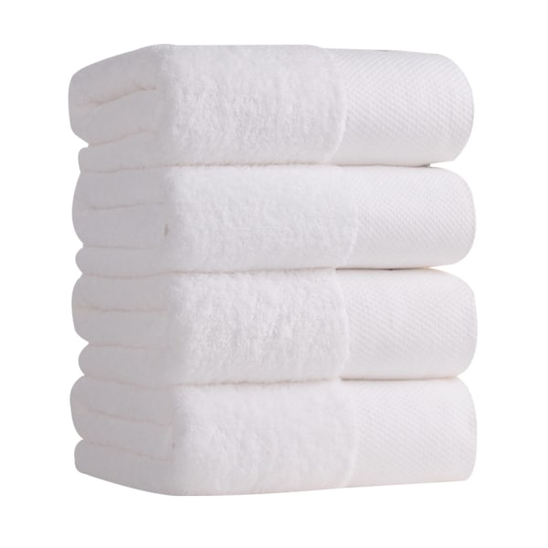 Bomuld | Hotel & Spa Kvalitet 100% Bomuld Premium Håndklæder | Bløde & Absorberende (4-styks, Hvid)