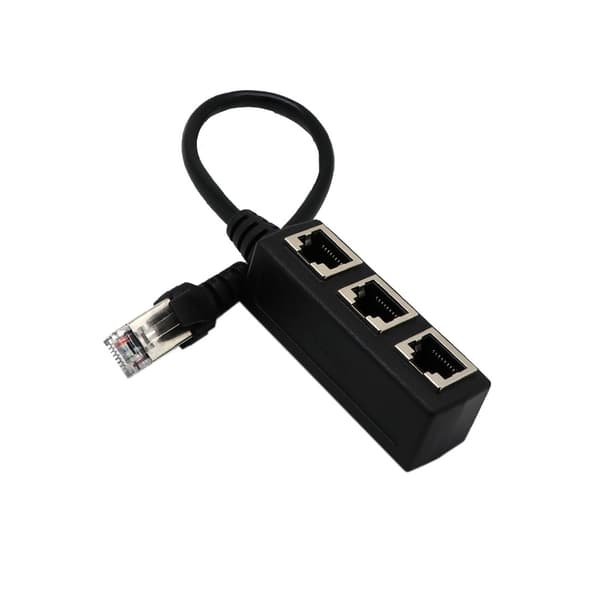 Ethernet Nätverks Splitter Adapter Kabel (1 Styck, Svart)