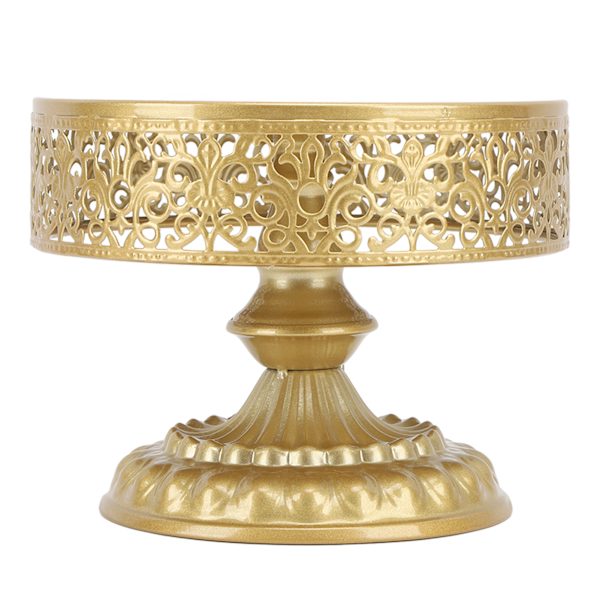 Dessertställ Golden Cake Holder Lace Design Enkel montering Rund Treat Display för fest S