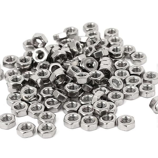 Metrisk sekskantmutter 304 Rustfritt Stål Festemutter Din 934 100 stk For Bolt