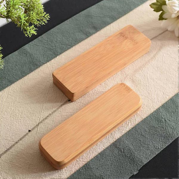 1 stk bambus skrivesaker pennboks elegant enkeltpennfutteral kontorpennboks gave