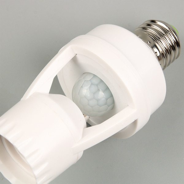 100‑240V E27 Sensorlys Sokkel 10‑300 Sekunders Forsinkelsestid 6m Sensing Distance IR Bevægelsesaktiveret Lampe Pæreholder Adapter