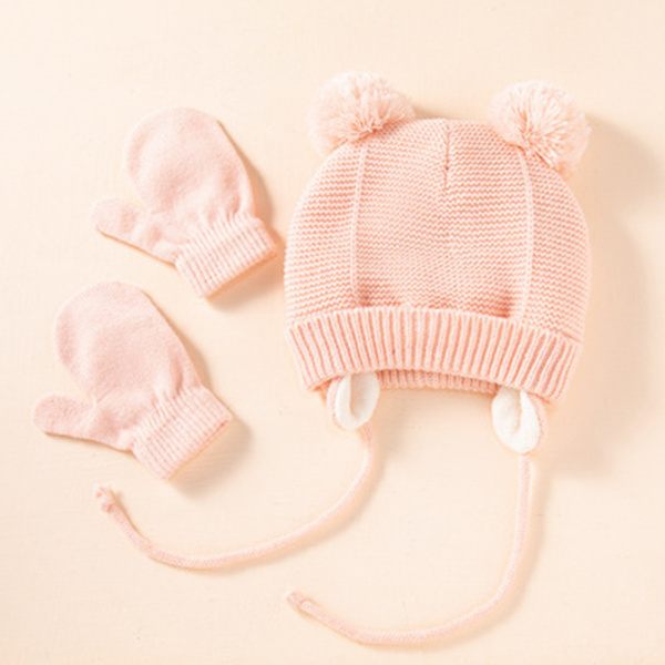 1 set Baby Hat Cute Bear Toddler Earflap Beanie Warm för hösten