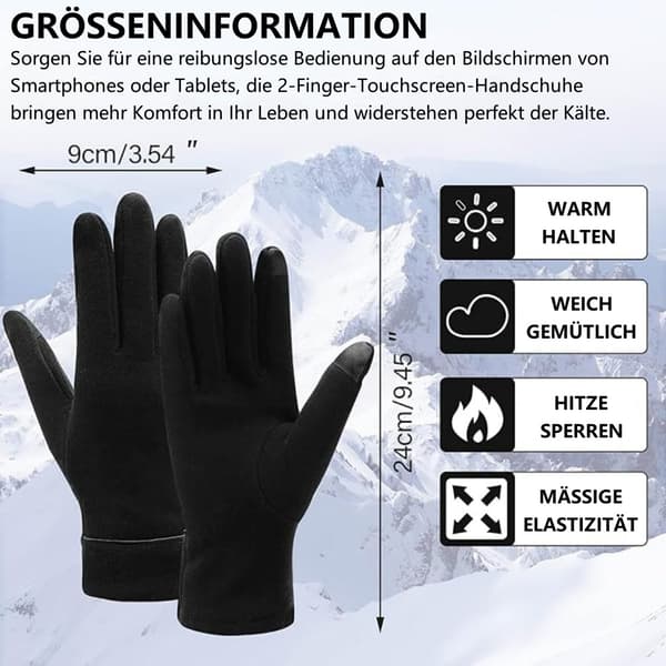 Varme touchscreen-hansker for kvinner med plysjfôr