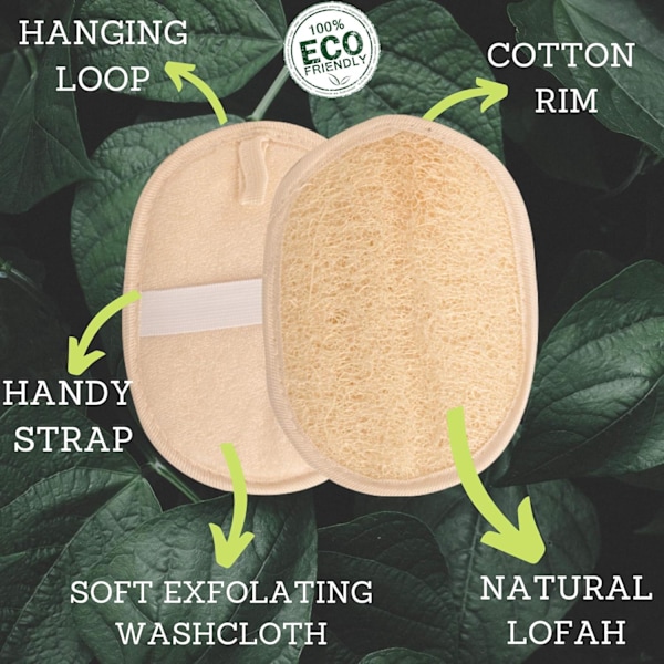Naturlig Loofah Svamp, Eksfolierende Kropsskrubber, Biologisk Nedbrydelig, Sund Rengøring, Fremmer Blodcirkulationen, Let at Bruge, Frotté, til Brusebad