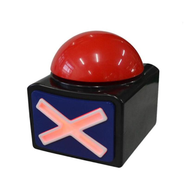Buzzer med lyd og LED-belysning - DEN festlige sjov for hele familien - Ideel til spilaftener, quizshows og fester