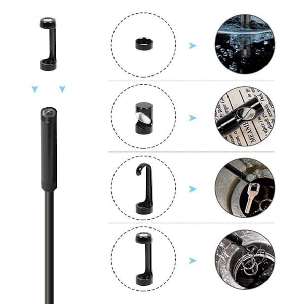 Endoskop med 4,3'' LCD 1080P HD inspektionskamera IP67 rörkamera Endoskop 8 LED