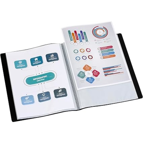 Viquel 93209 Mappe med 20 Lommer Polypropylen A4 Sort