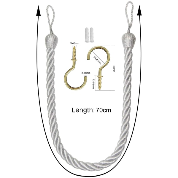 2 par gardinbindningar repband, handgjorda gardiner