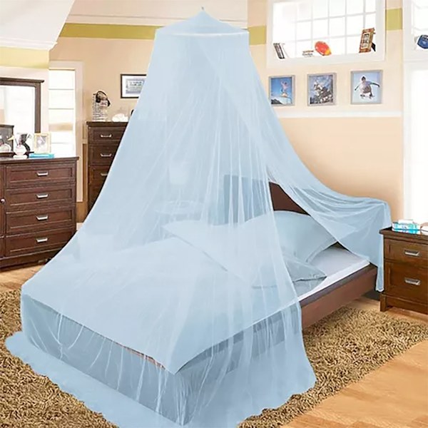 Queen size sänghimmel prinsessa rund kupol sänghimmel kupol för picknick innergård utomhus hushåll blå