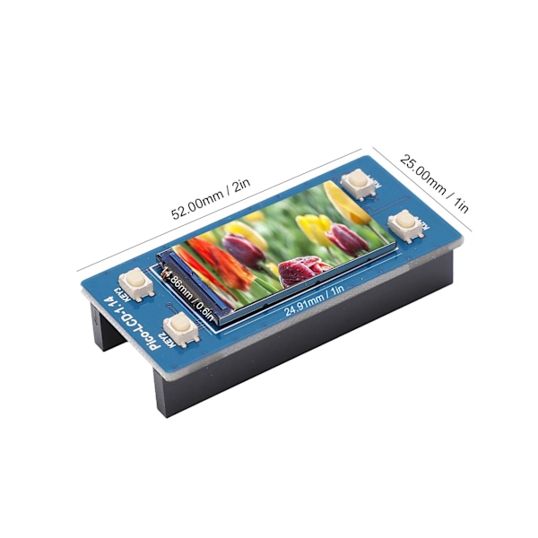 Färgdisplay LCD-modul SPI 240 x 135 upplösning för Raspberry Pi Pico 2,6 ~ 5,5V 1,14 tum