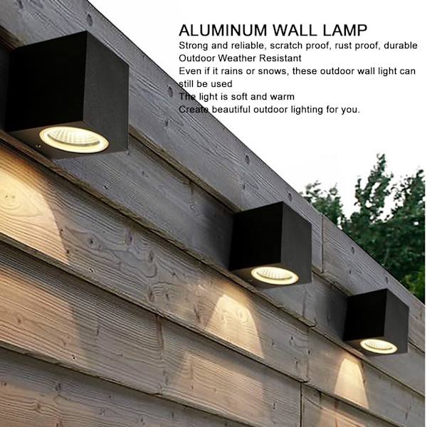 5W Ulkovalaistus LED-seinävalaisin Alumiini Vedenkestävä 85‑265V Käytävään Patioon Verannalle Ulkovalaistus 8x7.5x6.5cm Lämmin Valo