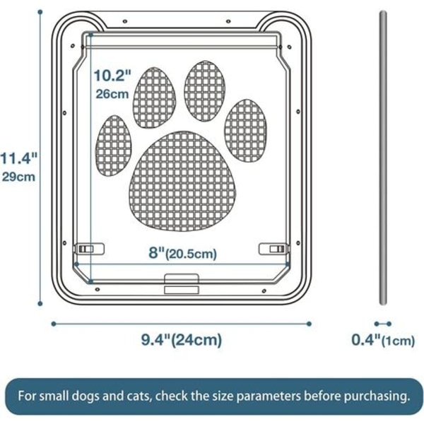 Blå Drøm Kattluke For Myggnett Enkelt Å Installere Låsbar Kattfrihet Myggnettdør For Liten/Middels Katt/Hund