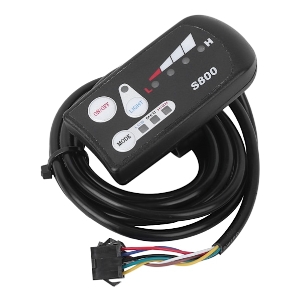 Elektrisk cykel litiumbatteri LED-mätare S800-display horisontell, svartvit skärm (36V)