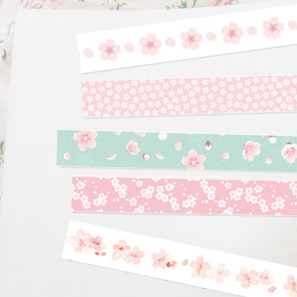 Blomster Washi Tape Sæt 10 Ruller 10mm Bred Blomst Dekorativ