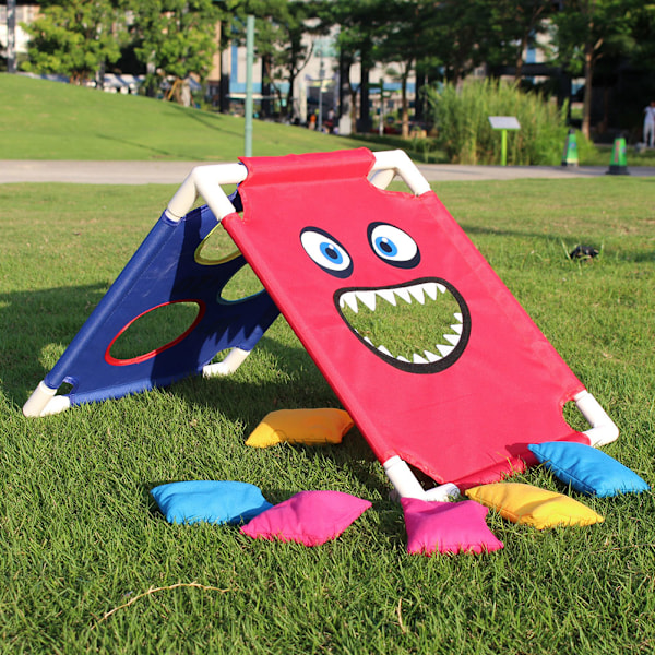 Portabelt Bean Bag Toss Cornhole Spelbräde Set med 1 Bräda och 6 Beanbags