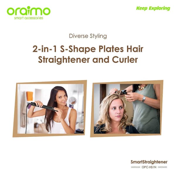 Oraimo Smart Straightener Värmekontroll Multi-styling LED Digital Display Plattång