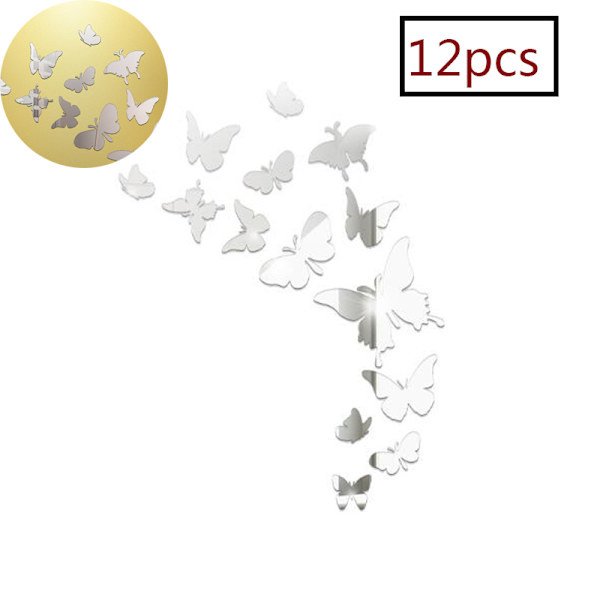 30x Butterfly Kombination 3D Spejl Vægsticker Udgående