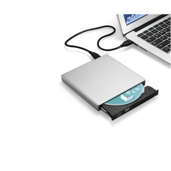 USB CD-DVD-RW Leser/Skriver for HUAWEI PC Ekstern Bærbar Tilkobling (SØLV)