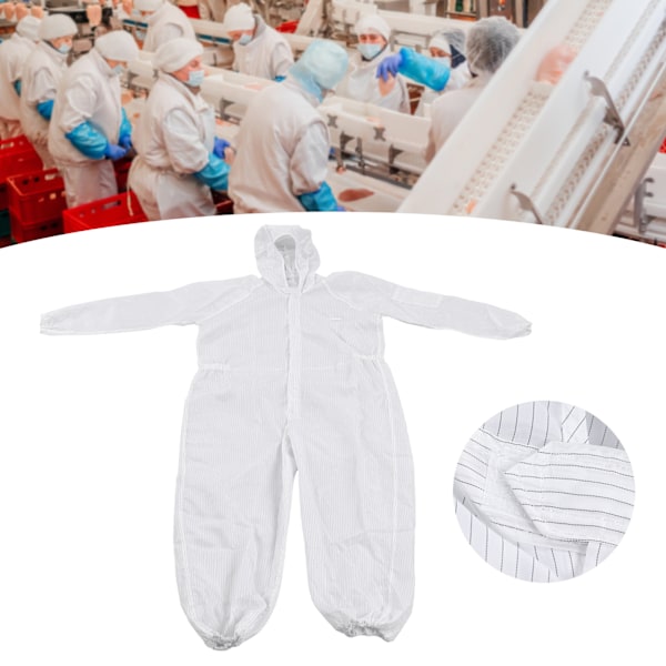 Beskyttende Overalls Polyester Statisk Resistent Støvbestandig Partikelbestandig Arbejdstøj til SMT Værksted 4XL