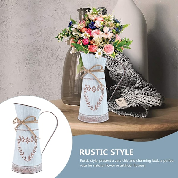 Vintage-kukkakulho Sydän Maitokannu Rauta Kukkaruukku Shabby Chic D