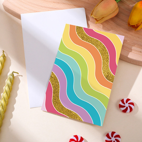 Färgglatt Kartongpapperspaket, Perfekt för Hantverk, Scrapbooking och DIY-Dekorationer Inspirerade av Regnbågen