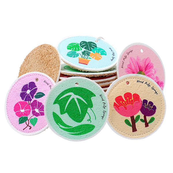 3 Pakkaus Luonnollinen Astianpesusieni, Puupulppu Loofah Sieni Liotus