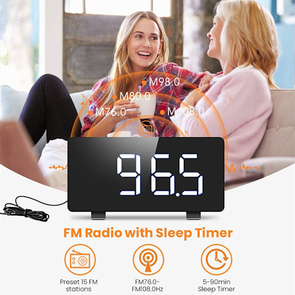Digital vækkeur, vækkeure til soveværelser med FM-radio