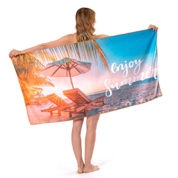 1 piece of ultra-fine fiber double terry cloth beach towel printed beach towel swimming sun protection shawl