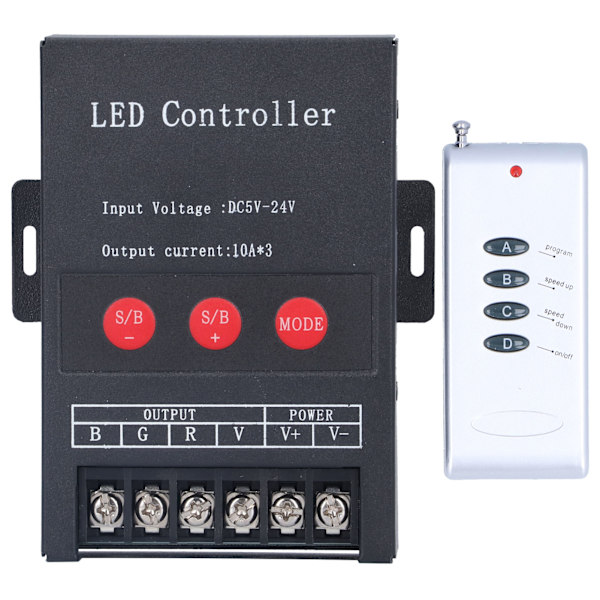RGB LED Controller PWM Digital til Farverigt Strip Light Projekt med Fjernbetjening 5V‑12V‑24V