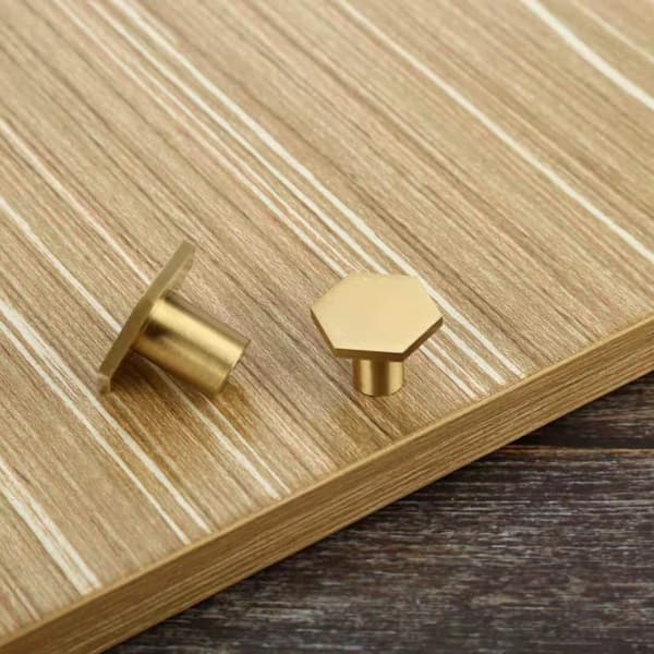 Set med 10 stycken, 30 * 21 mm, borstad mässing moderna skåpknoppar
