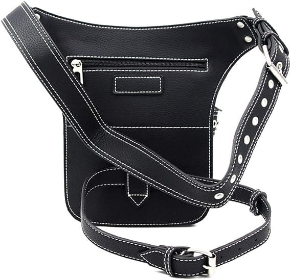 Steampunk Midjeväska Fanny Pack Mode Gotisk Läder Axel Cr