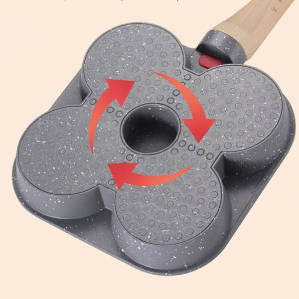 Äggstekpanna, Förtjockad Pannkropp Säkerställer Hållbarhet & Långvarig Prestanda, Design med Fyra Hål För Samtidig Matlagning, Nonstick-beläggning