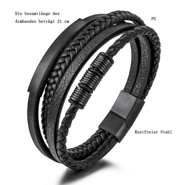 Gave til mænd armbånd læder bar armbånd læderbånd flettet