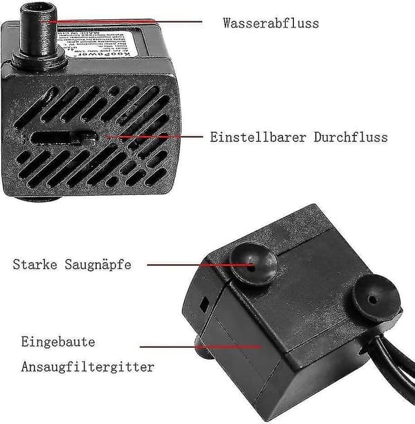 48gph [180l/h] 3W extremt tyst vattenpump