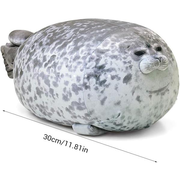 Sel-pute, søt og myk, mørkegrå, 30 cm, 0,2 kg