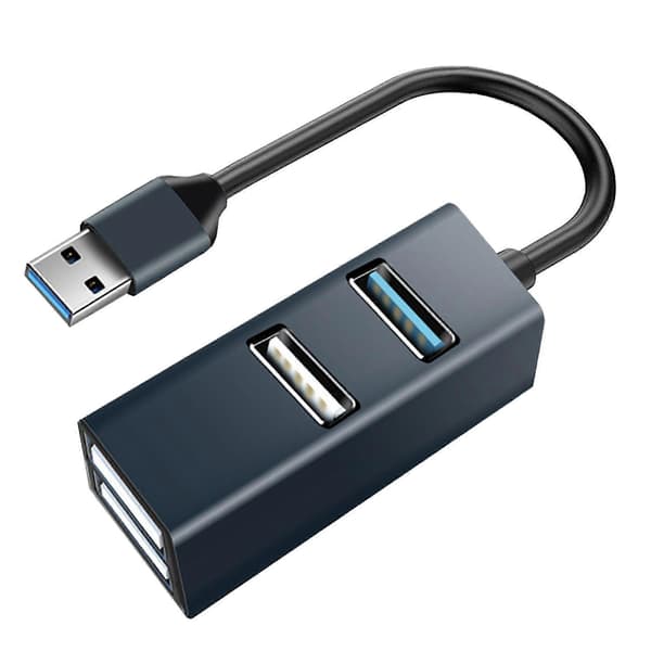 Mini Hub Usb 3.0 Hub Adapter Dock 4 I 1 Dokkingstasjon Splitter For Pro Ipad Laptop Sølv