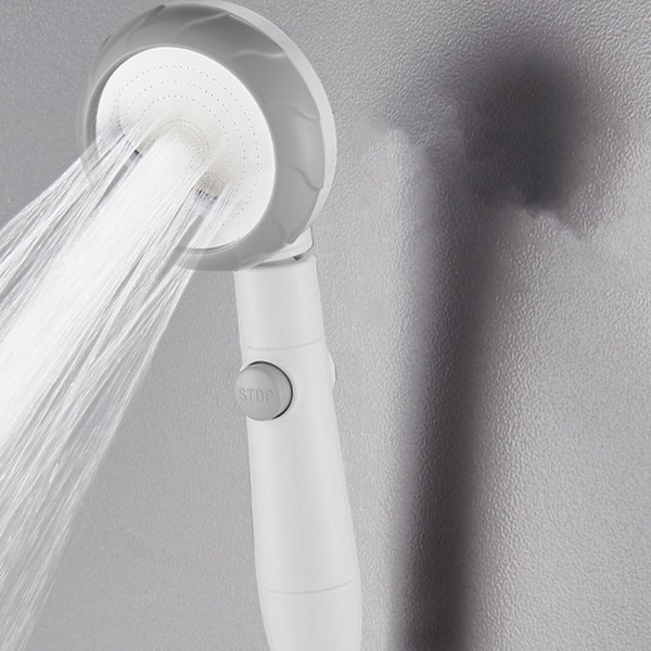 Plastic Handheld Shower Head High Pressure Shower Head Water Saving Showerhead for Bathroom Macaron Gray