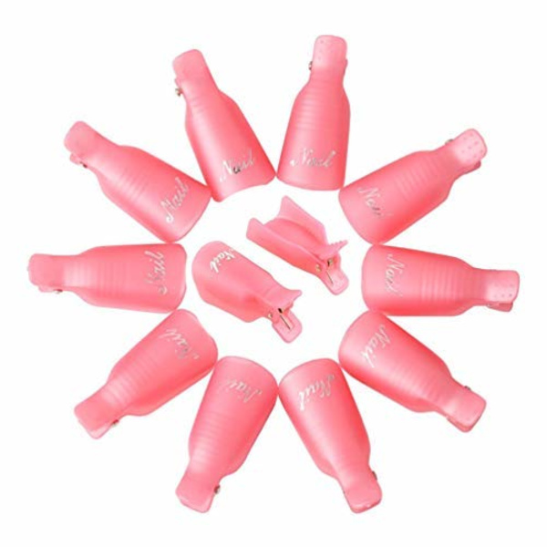 10 stk Plast Akryl Neglekunst Soak Off Cap Clip UV Gel Polish Remover Wrap Verktøy