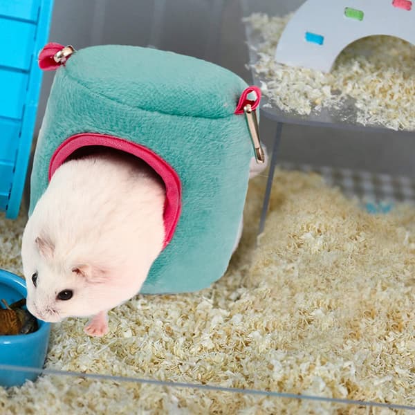 2 stk. Mini Hamster Seng Gemmesteder og Huse, Bomuld Mini Dyr Kæledyrsrede Hule blue S