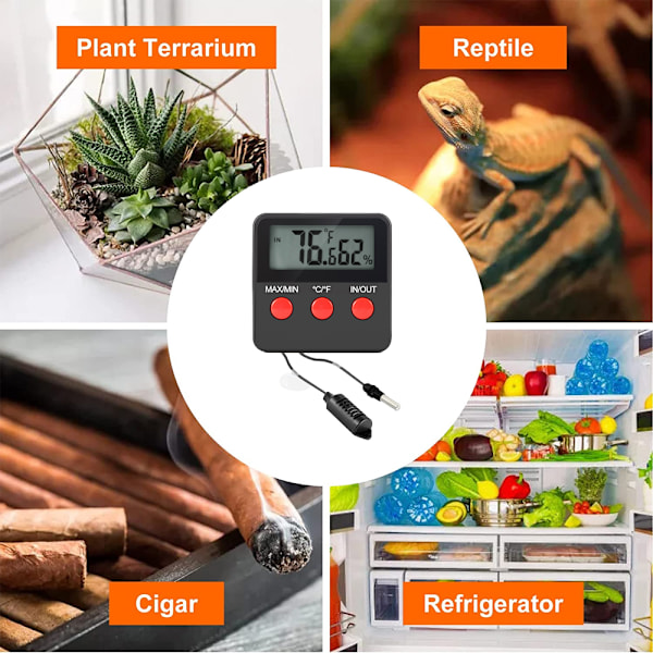 Lättviktig Kompakt Termometer För Växthus, Digital Hygrometer Säkerställer Noggrann Övervakning Av Inomhus- och Utomhusförhållanden, Portabel Och Hållbar