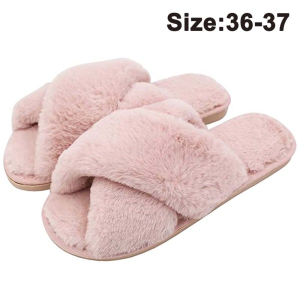 Slippers for Women, Open Toe Fuzzy Fluffy House Slippers Cozy