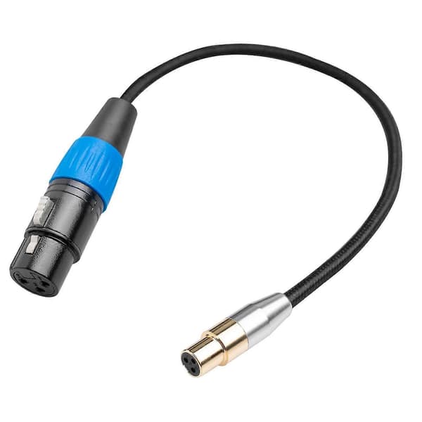 Mini XLR 3-pin han til XLR 3-pin stik mikrofon adapterkabel til BMPCC 4k kamera lydkabel