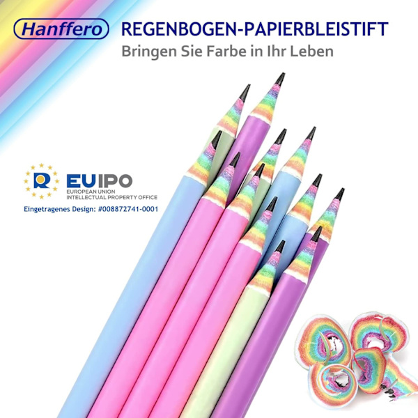 Regnbue Blyanter Tegning Skrivning Blyant, Genbrugt Papir