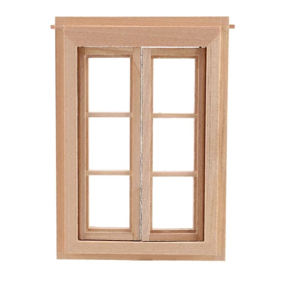 1:12 Dobbelt Ow 6 Ruders Ramme Og Glasplade Dukke DIY Dobbelt Ow Acces