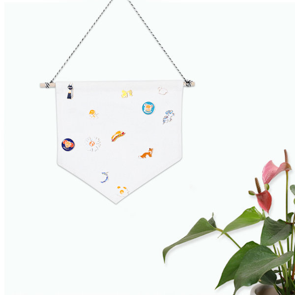 3 st Pin Wall Display Blank Banners Badge Lapel Brooch Display Pendant Heminredning Tillbehör Vit M