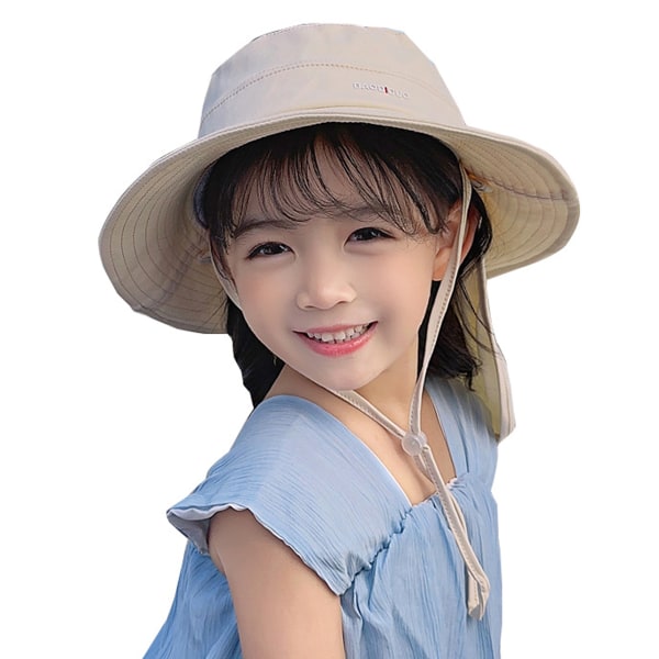 UPF 50+ Solhatt for gutter og jenter med nakkeklaff Sommerstrandhatt Barn