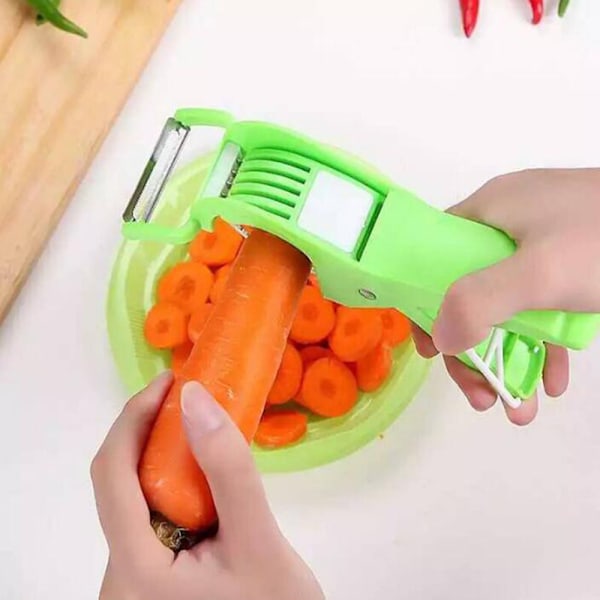 Ergonomisk grönsaks- och fruktskärare, högkolstålblad säkerställer smidig mekanism och snabb salladsberedning utan ansträngning