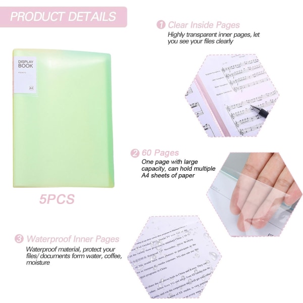 Plastik display bog portfolio mappe Mappe Transparent ærme